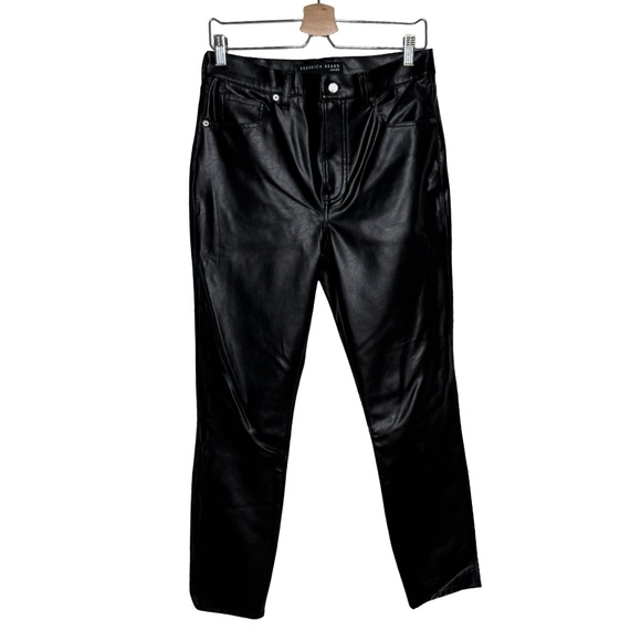 $328 New VERONICA BEARD Debbie Skinny Vegan Leather Pants Sz 26, 27, 30 Black - Picture 4 of 10